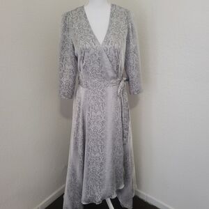 Elegant Gray Wrap Dress